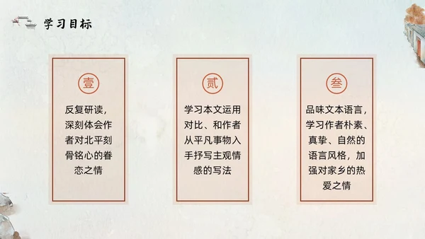 橙色部编版六年级语文下册PPT课件想北平PPT模板宣传PP六年级语文下册课件