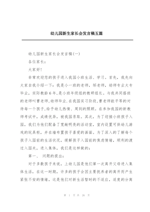 幼儿园新生家长会发言稿五篇.docx
