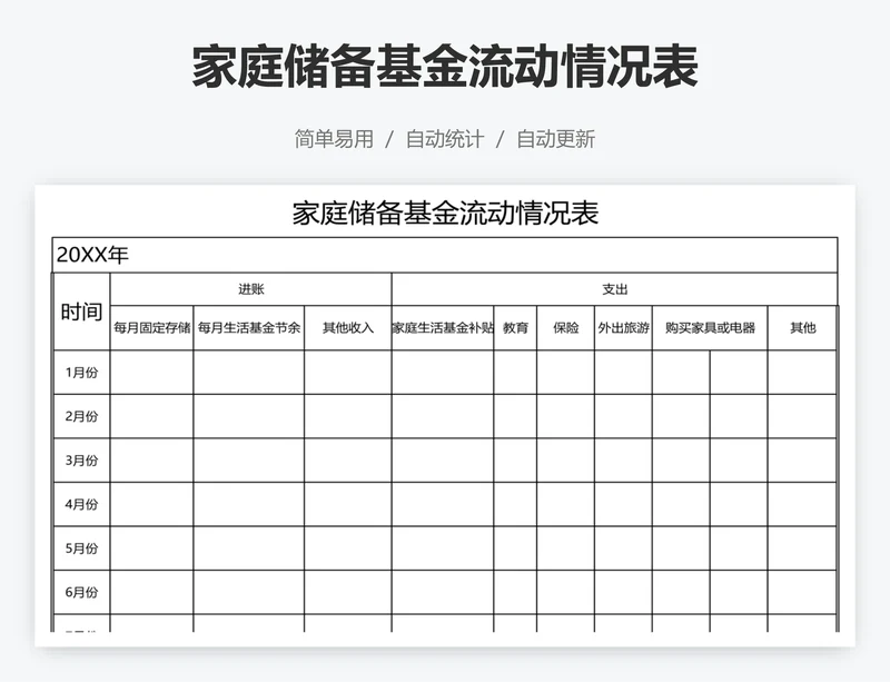 家庭储备基金流动情况表