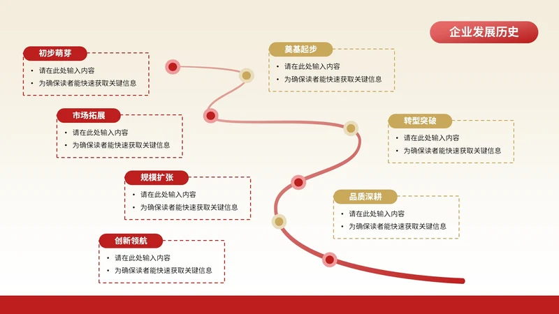 红色商务风7项流程PPT单页