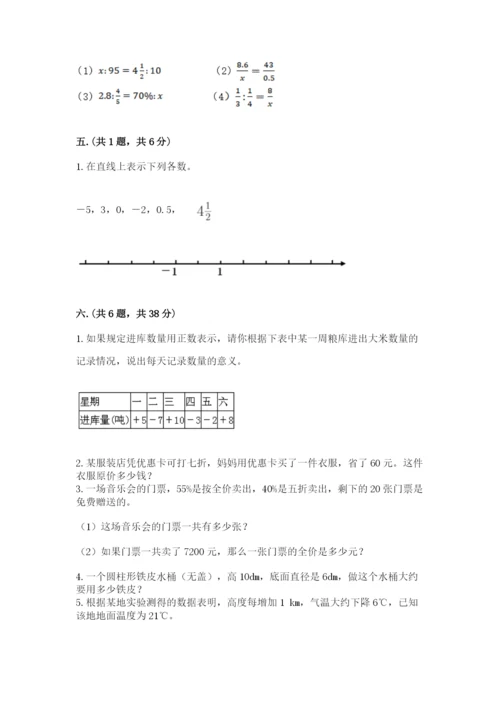 人教版数学六年级下册试题期末模拟检测卷及答案【精选题】.docx