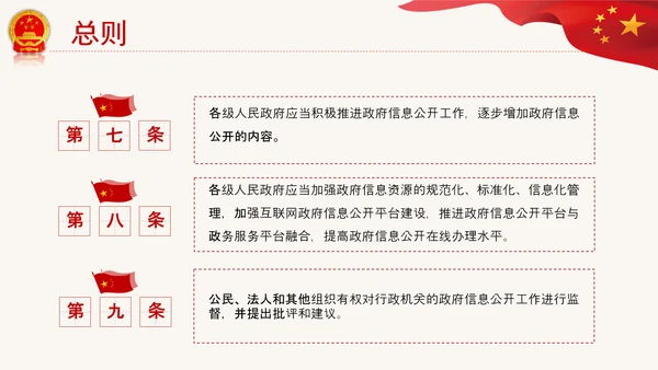 政府信息公开条例全文学习讲座PPT模板