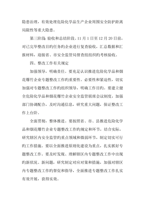 年危险化学品和烟花爆竹行业安全生产专项整治实施方案.docx