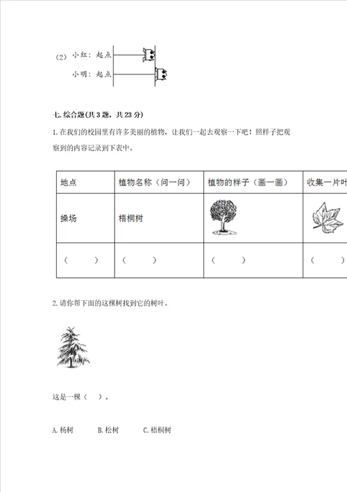 教科版一年级上册科学期末测试卷精品黄金题型