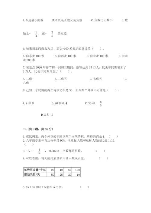 人教版六年级数学下学期期末测试题【典优】.docx