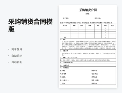 采购销货合同模版
