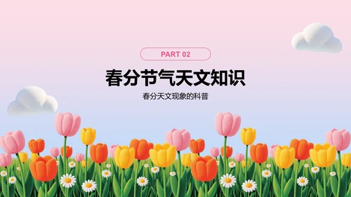 粉色插画风春分节气文化科普 PPT模板