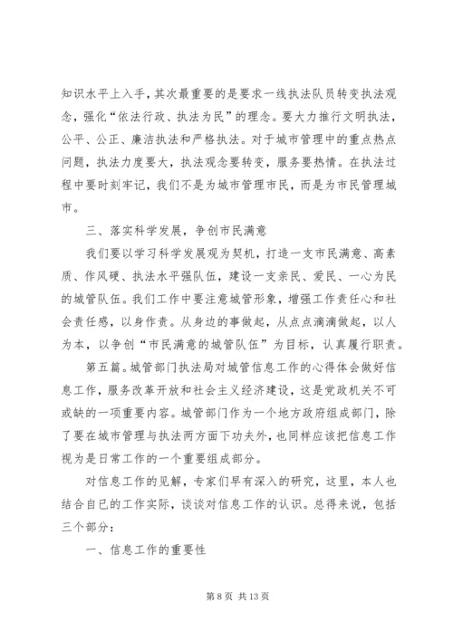 城管执法工作心得体会(精选多篇).docx