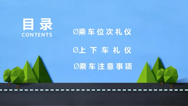 商务礼仪乘车礼仪培训通用PPT模板