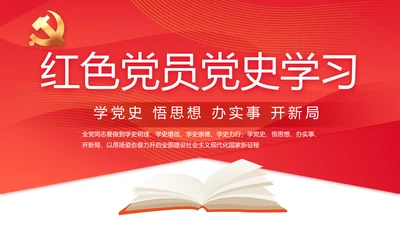 红色党支部党史学习教育工作总结动态PPT模板