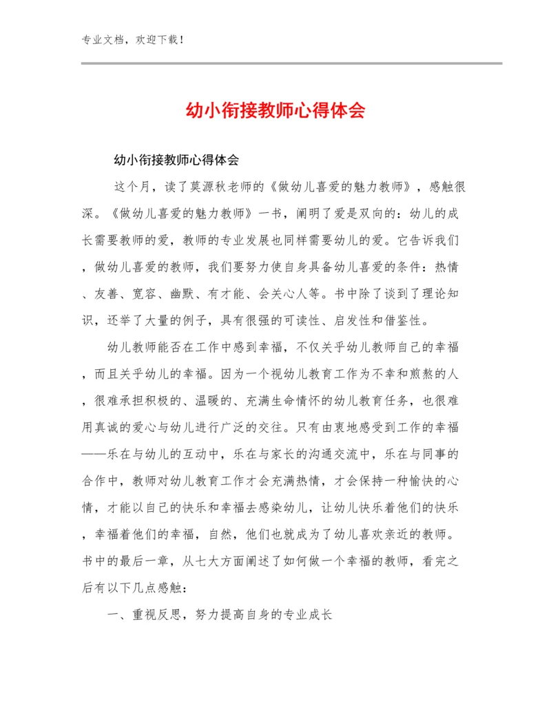 幼小衔接教师心得体会优选例文14篇.docx
