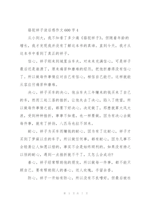 骆驼祥子读后感作文600字5篇.docx