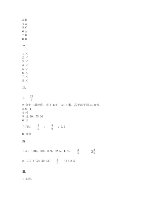 苏教版数学六年级下册试题期末模拟检测卷及参考答案【名师推荐】.docx