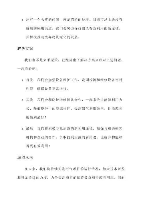 沼气运行情况汇报