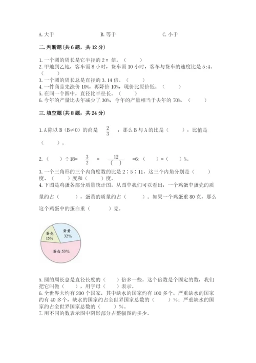 小学数学六年级上册期末卷带答案（轻巧夺冠）.docx