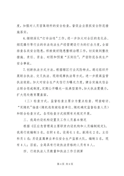 应急管理局安全生产行政执法计划.docx