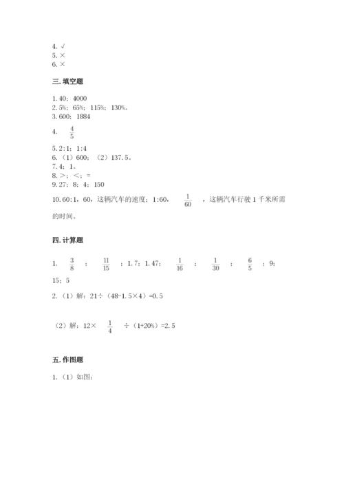 2022年人教版六年级上册数学期末测试卷及参考答案【轻巧夺冠】.docx