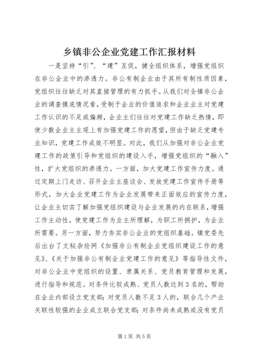 乡镇非公企业党建工作汇报材料.docx