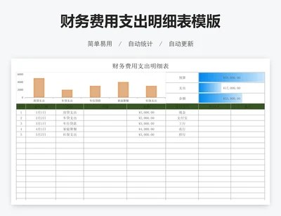 财务费用支出明细表模版