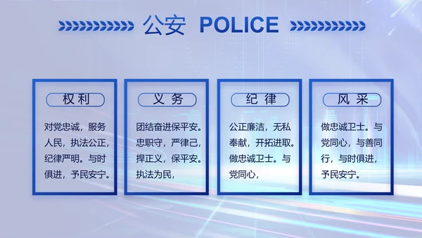 蓝色大气公安警察年终工作总结PPT