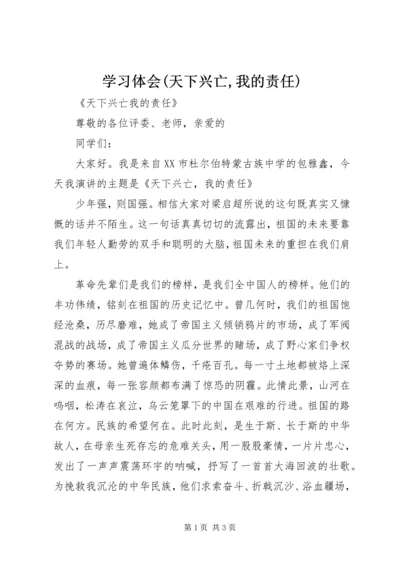 学习体会(天下兴亡,我的责任) (4).docx