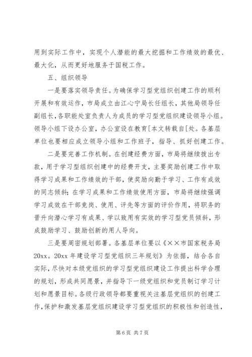 市国税局建设学习型党组织三年规划 (3).docx