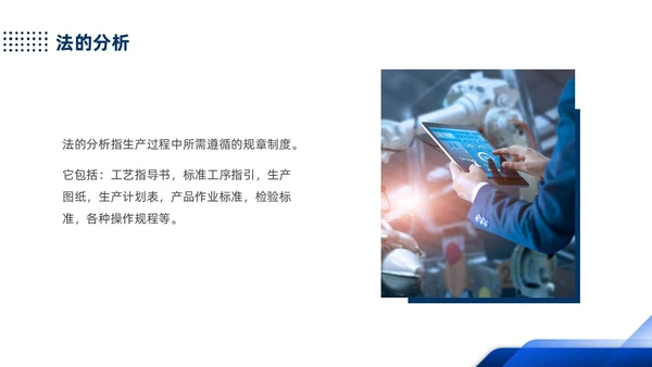 蓝色简约产品质量培训PPT人机料法环