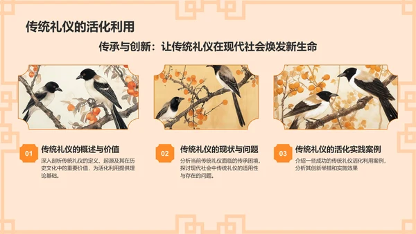 橙色水墨风文化礼仪PPT模板