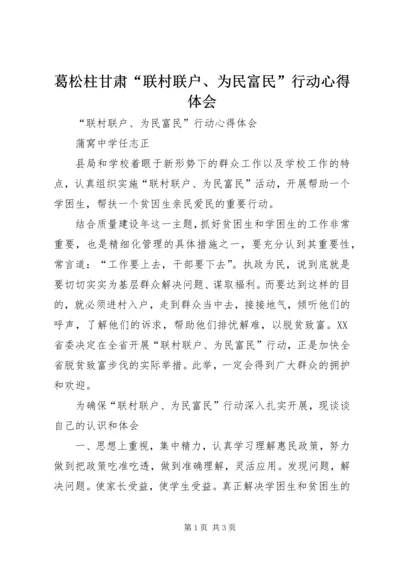 葛松柱甘肃“联村联户、为民富民”行动心得体会 (2).docx