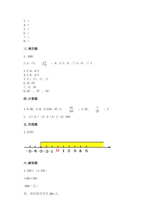 沪教版小学数学六年级下册期末检测试题【考点精练】.docx