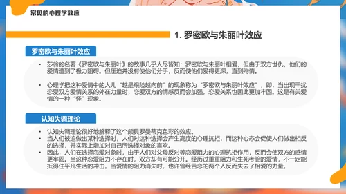 有趣的心理学效应女孩通用PPT模板