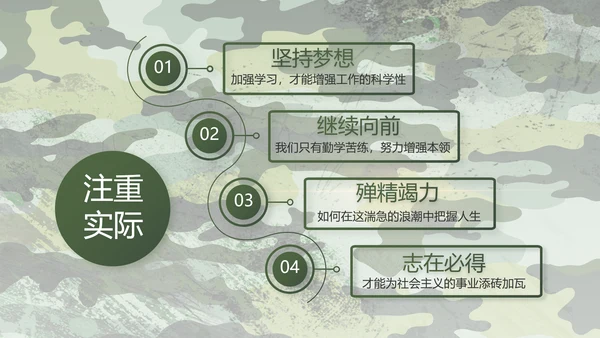 迷彩风退伍老兵拥军计划动态PPT模板