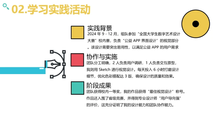 彩色简约视觉传达与设计专业大学生职业生涯规划发展展示PPT