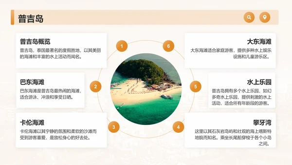 橙色摄影风泰国旅游画册——风景与文化记录PPT模板