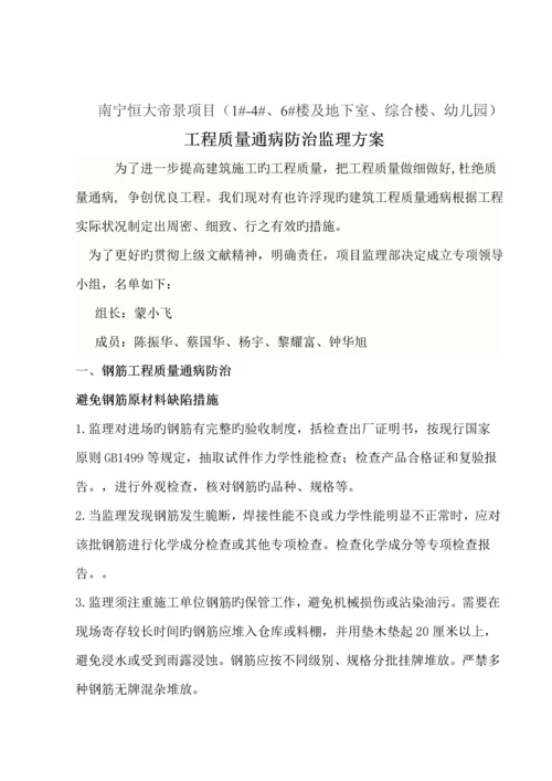 关键工程质量通病防治监理专题方案.docx