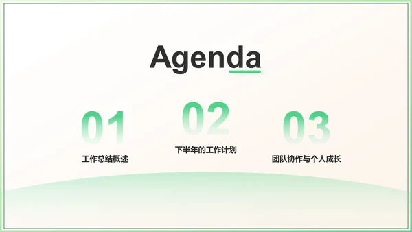 绿色简约风通用行业年中工作总结PPT模板