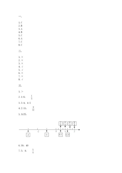 小学六年级数学毕业试题及参考答案（考试直接用）.docx