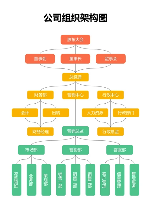 彩色公司组织架构图