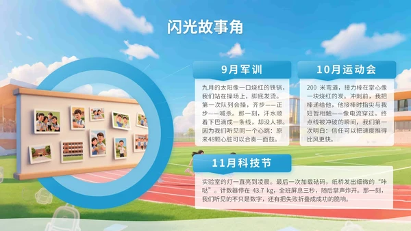 蓝色3D立体风三年二班开学主题班会PPT模版