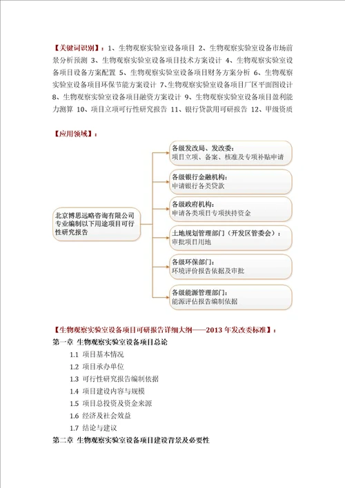 生物观察实验室设备项目可行性研究报告技术工艺设备选型财务方案厂区规划方案设计