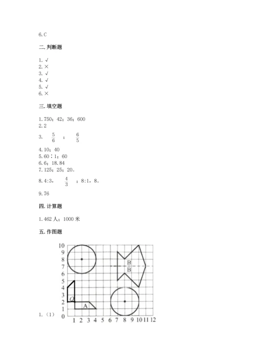 人教版六年级上册数学期末测试卷含答案（突破训练）.docx