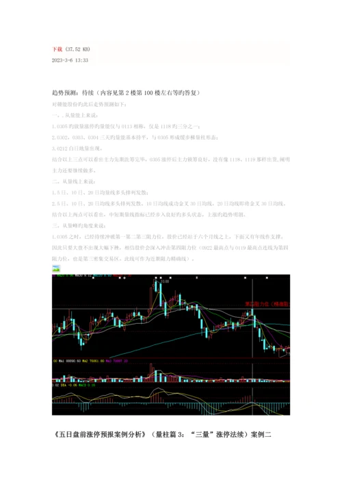 2023年五日盘前涨停预报案例分析.docx