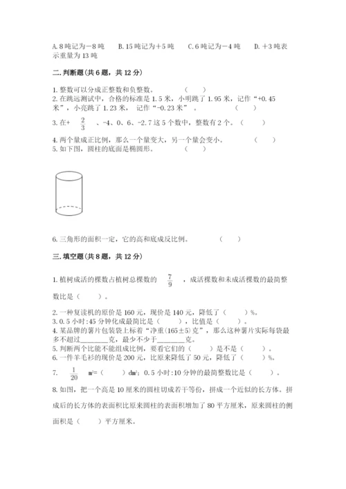 萝北县六年级下册数学期末测试卷（各地真题）.docx