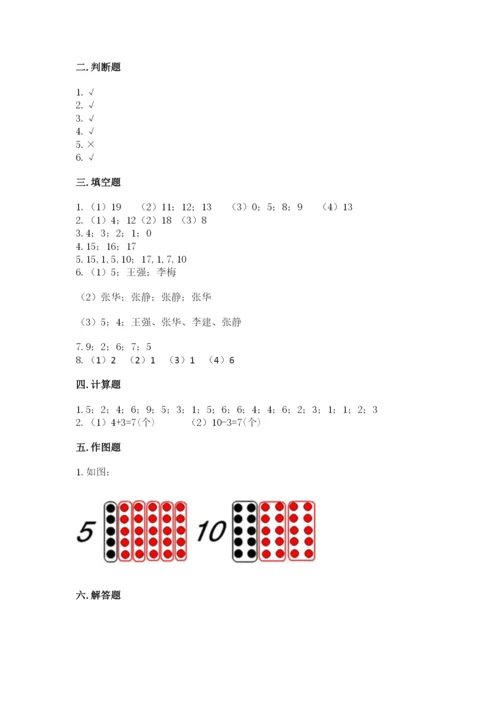人教版一年级上册数学期末测试卷（含答案）word版.docx