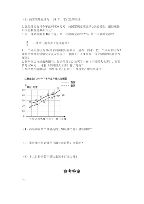 青岛版六年级数学下册期末测试题附答案（模拟题）.docx