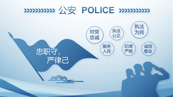 蓝色大气政法队伍教育整顿动态PPT