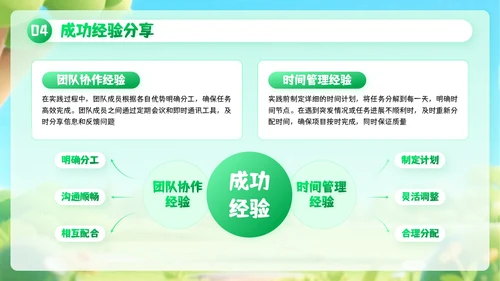 绿色创意风暑期户外实践活动PPT模板