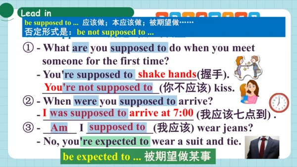 Unit 10 You're supposed to shake hands. Section A 