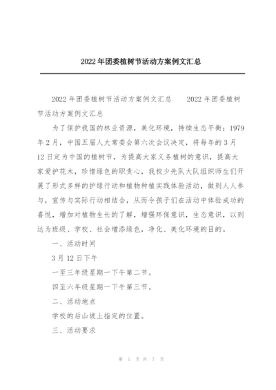2022年团委植树节活动方案例文汇总.docx
