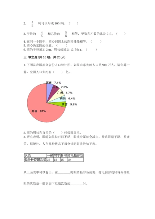 2022人教版六年级上册数学期末测试卷及完整答案【夺冠系列】.docx